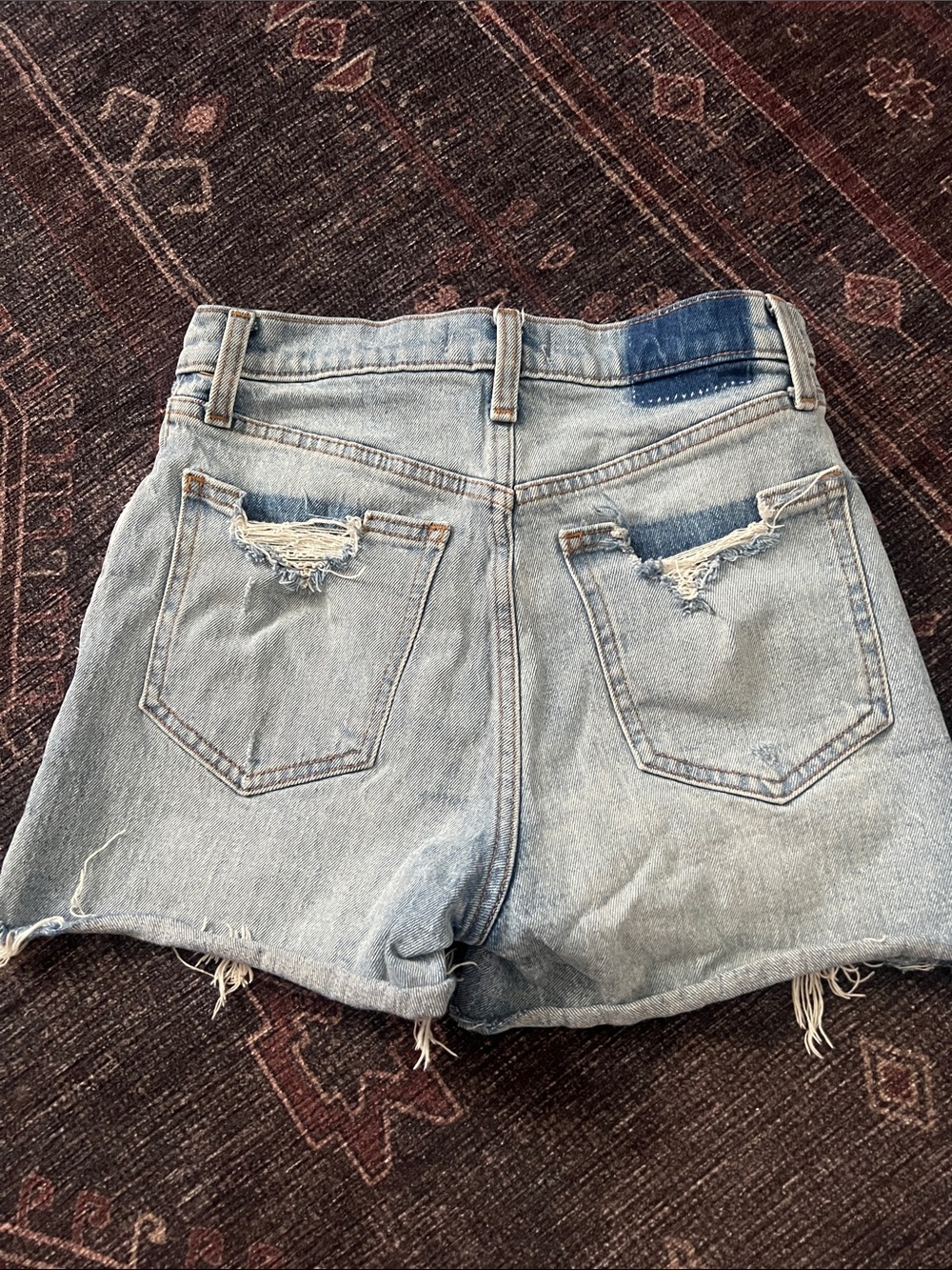 Abercrombie Light Blue Distressed Denim Shorts - Women - Picture 5 of 5